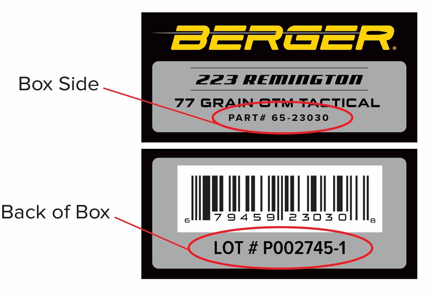 223 label example